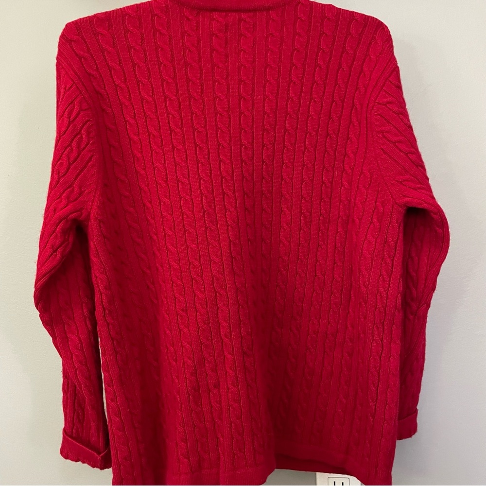 Red Wool Talbots Cardigan - Picture 5 of 5
